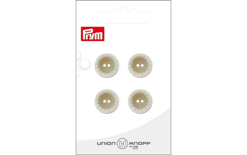 Prym Union Knopf Knöpfe poliestere 15 mm, 4 pezzi, crema