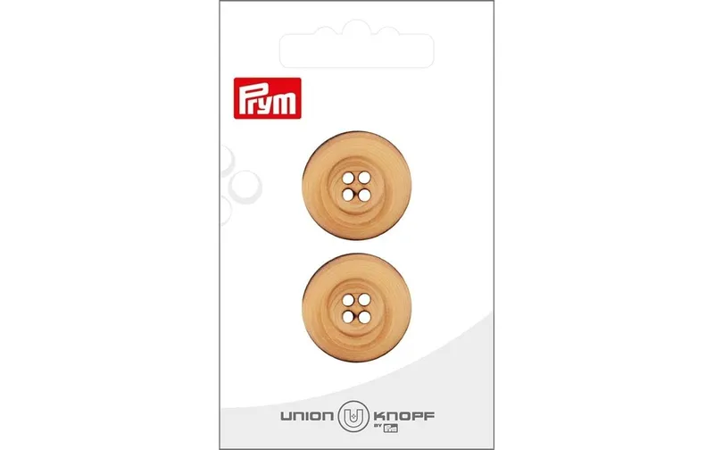 Prym Union Knopf Knöpfe 4-Loch 23 mm, 2 pezzi, beige