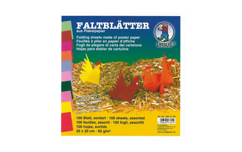 URSUS Faltblätter Origami 20 x 20 cm, 65 g/m², 100 pièces