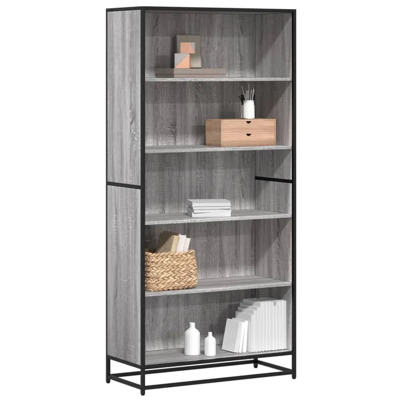 Bücherregal grigio Sonoma 80,5x35x170,5 cm derivato del legno