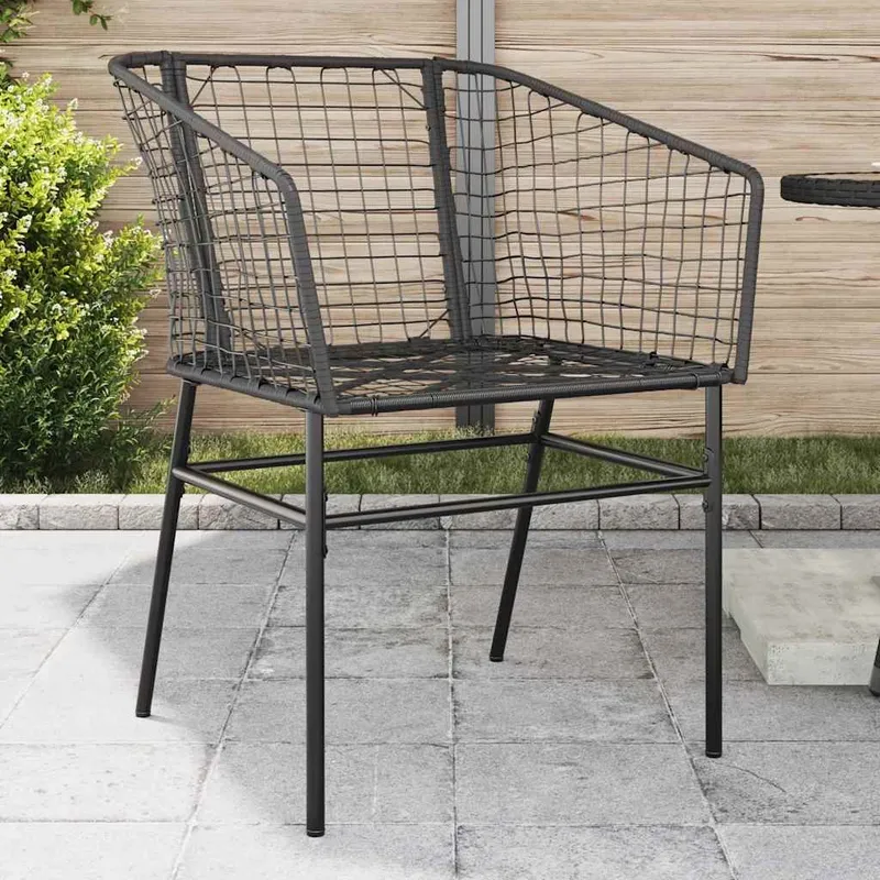 Gartenstühle 2 Stk. nero Poly Rattan