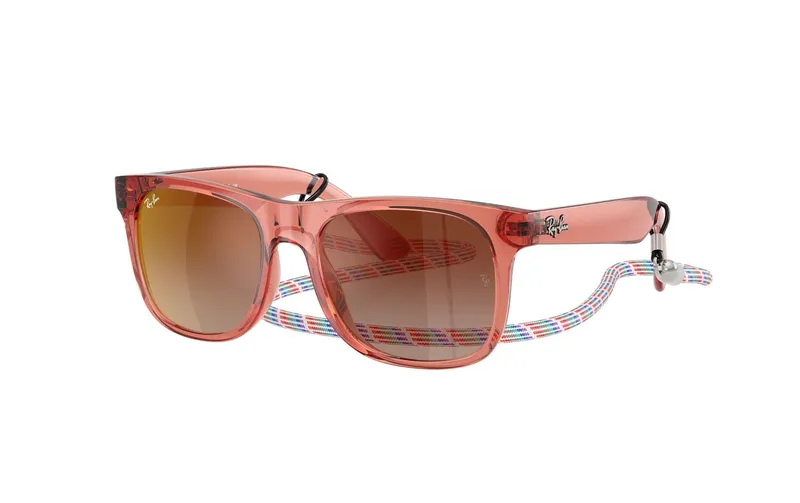 Ray-Ban Kinder-Sonnenbrille Junior Justin trasparente/rosso