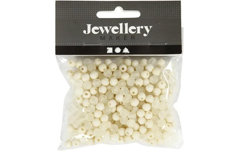 Creativ Company Kunsttissuperlen 6 mm, blanc, 150 Stk.