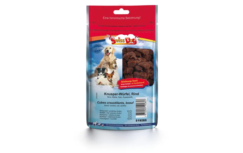 SwissDog Kausnack Knusper-Würfel, Rind 140 g