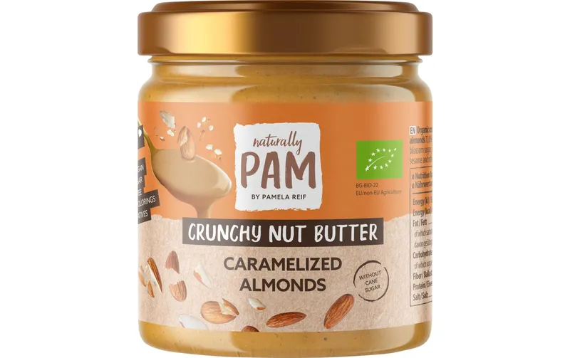 naturelally Pam Brotaufstrich Bio Crunchy Nut Butter Gebrannte Mandeln 200 g