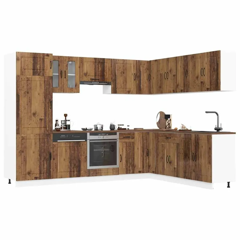 14-tlg. Küchenschrank-Set Kalmar Altholz-Optik Holzwerkstoff