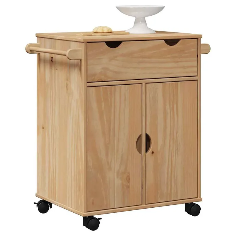 Küchenwagen OTTA 59x45x80 cm solid pine wood