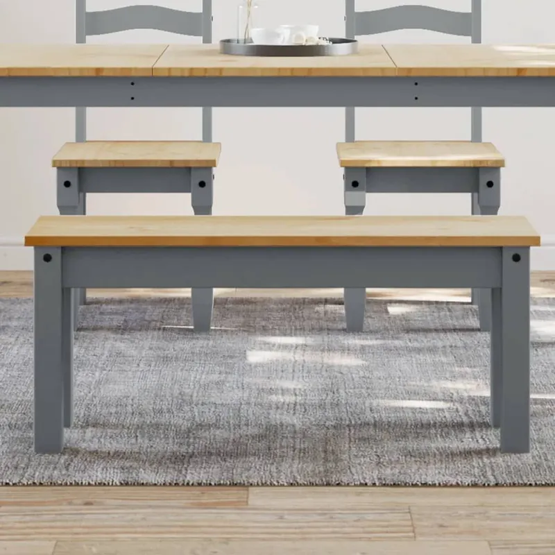 Essbank PANAMA grigio 105x30x45 cm legno massiccio pino