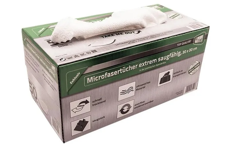 CPC Mikrofasertuch, 30 × 30 cm, Spenderkarton mit 50 Stück