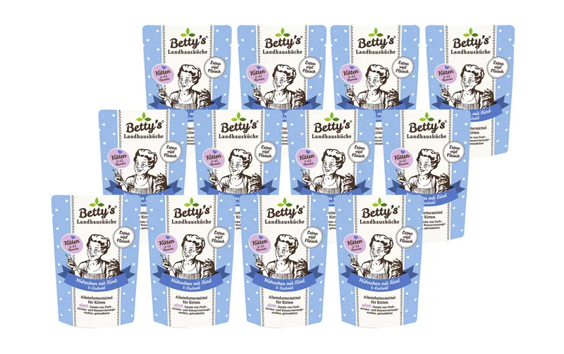 Betty's Landhausküche Nassfutter Hühnchen mit Rind, 12 x 100 g