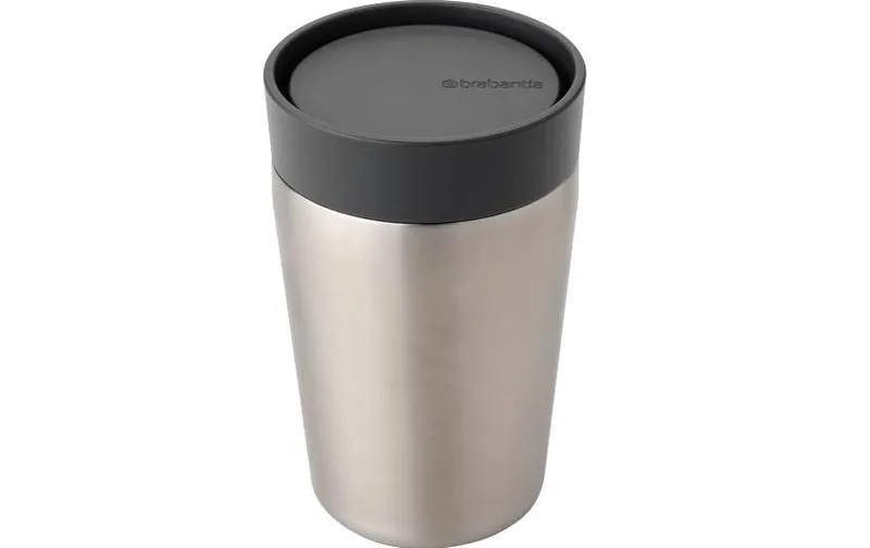 Brabantia Thermobecher Make & Take 200 ml, Silber/Dunkelgrau