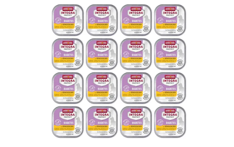 Animonda Integra Protect Nassfutter Diabetes Hühnchenleber, 16 x 100 g