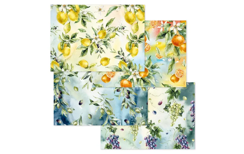 Trendform Tischset Mediterania 29.7 cm x 42 cm, 4 Sujets à 12 Blatt