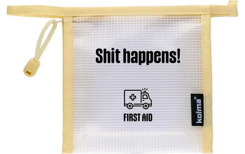 Kolma Etui Mesh Bag, First aid, Créme, 15 x 15 cm