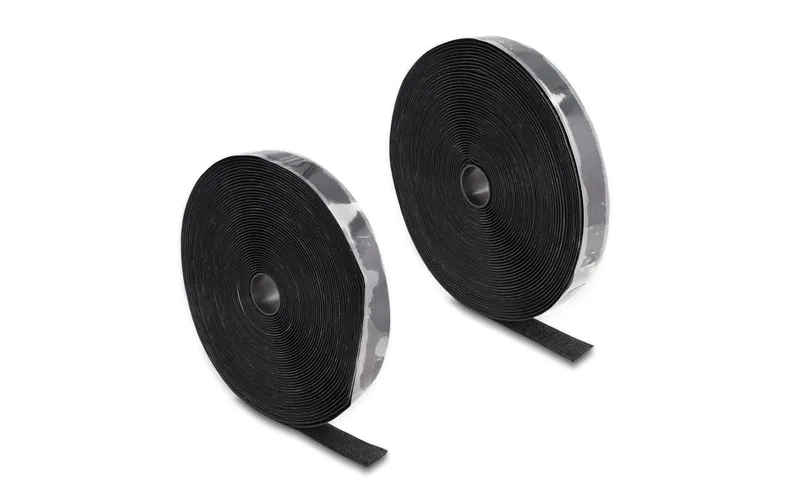 Delock Klettband 15m x 25mm Strapazierfähig noir