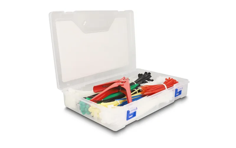 Delock Kabelbinder Sortimentsbox con Kabelbinderzange 600-teilig