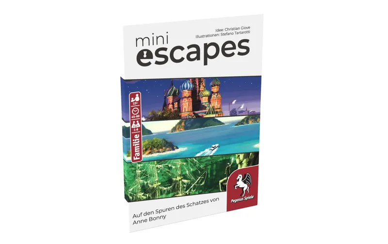 Pegasus Spiele Familienspiel MiniEscapes Auf den Spuren -DE