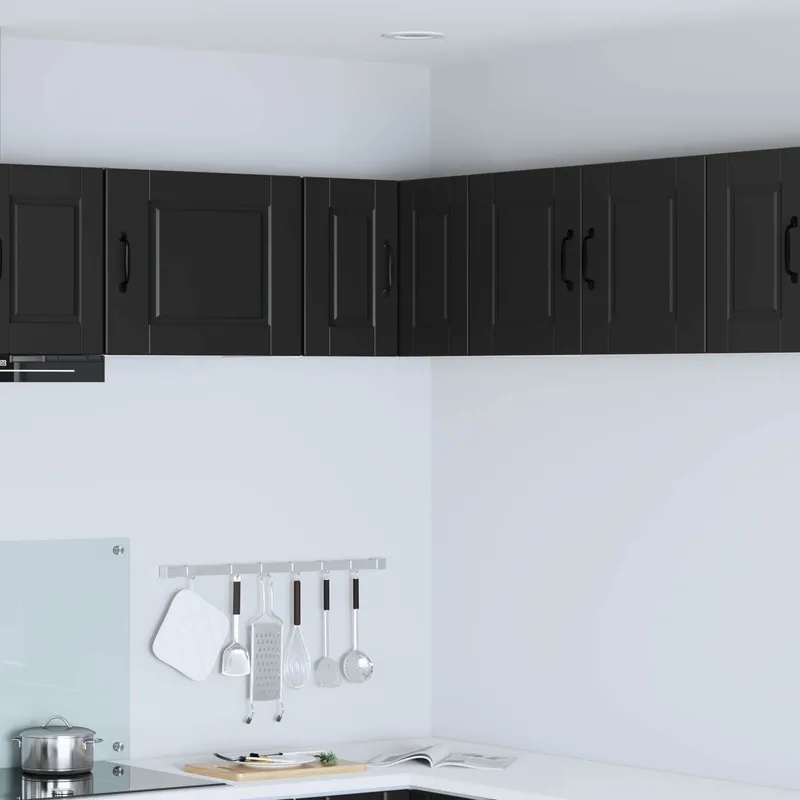 Cabinet d'angle mural PORTO Noir 57 x 57 x 40 cm