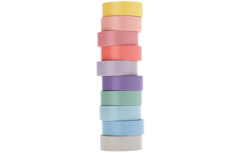 Rico Design Washi Tape Pastell mix 10 pièces multicolore
