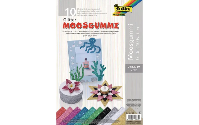 Folia Moosgummi-Set 10 pièces, multicolore