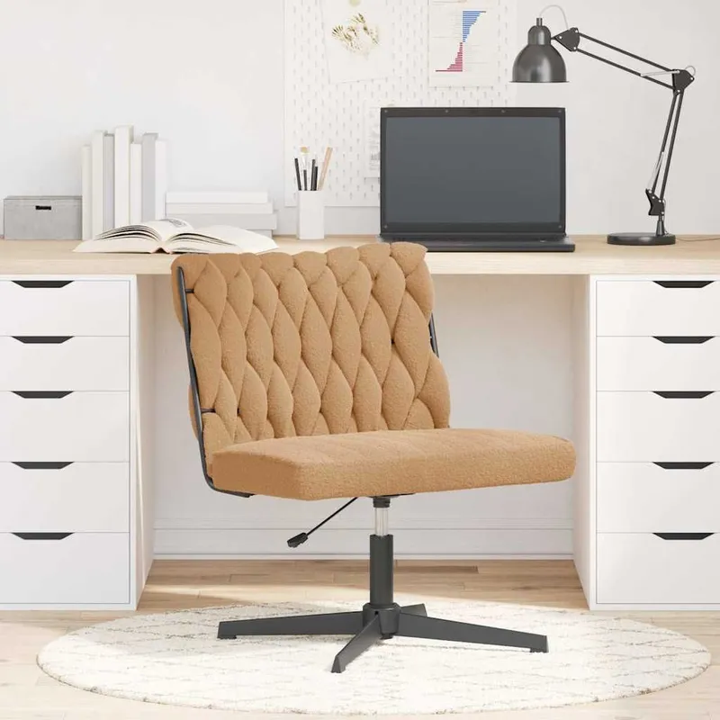 Bürodrehstuhl Beige Gelockter wollähnlicher tessuto