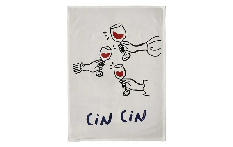 Chic Mic Geschirrtuch Cin cin nero/bianco