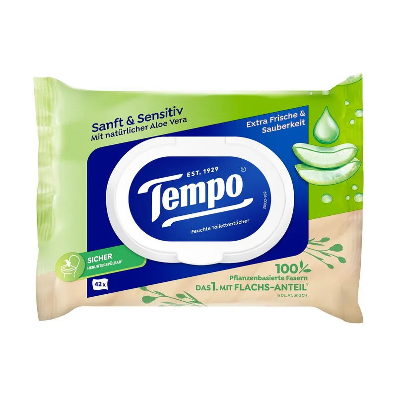 Tempo Feuchttücher sanft & sensitiv Aloe Vera 42 pièces
