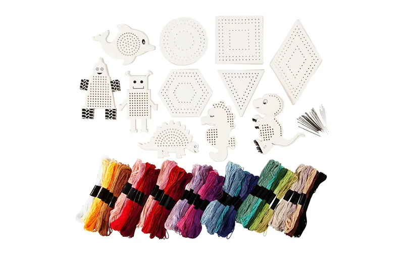 Creativ Company Stickgarn con Stickrahmen assortiert