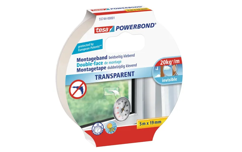 tesa Klebeband Powerbond 5 m x 19 mm 19 mm x 5 m, trasparente