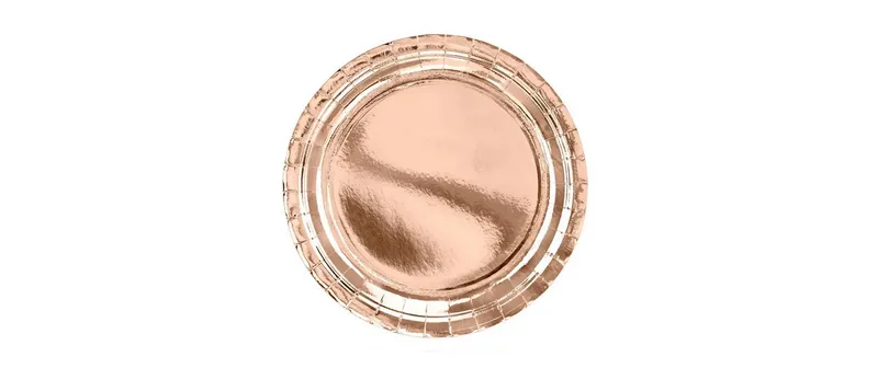 Partydeco Einwegteller Uni 23 cm, 6 pezzi, Rosegold