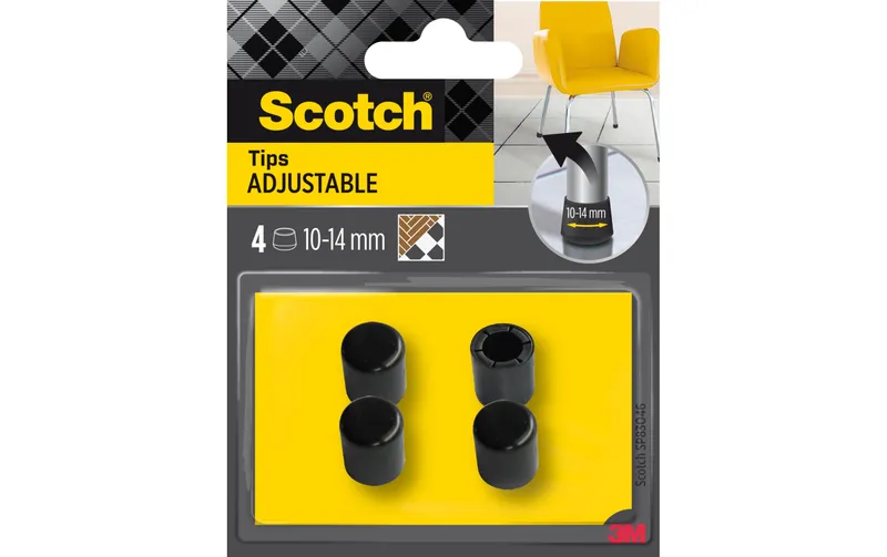 Scotch Bodenschoner Adjustable, Ø 10-14 mm, noir, 4er Pack