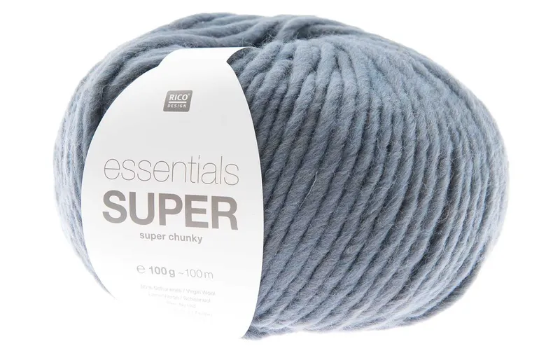 Rico Design Wolle Essentials Super Super Chunky 100 g, Rauchblau
