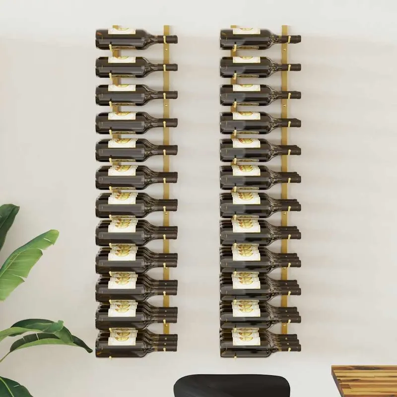 Wand-Weinregal für 36 Flaschen 2 Stk. Golden Eisen