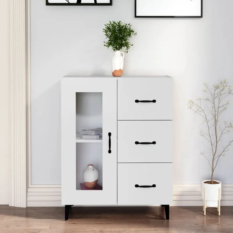 Sideboard bianco 69,5x34x90 cm derivato del legno