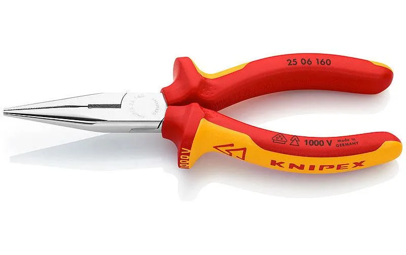 Knipex Flachrundzange 160 mm 1000 V con Schneide verchromt