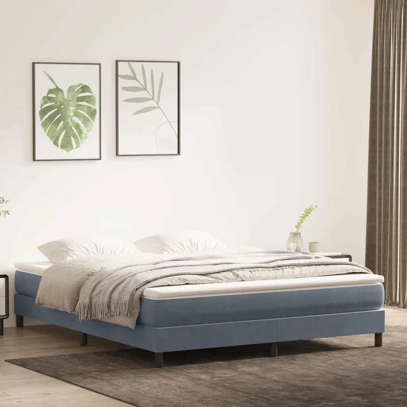 letto boxspring senza materasso grigio scuro 180x220 cm velluto