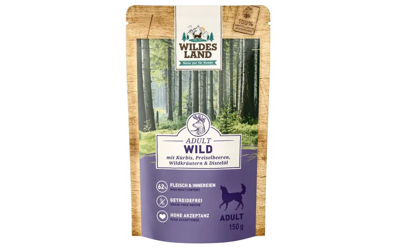 Wildes Land Nassfutter Wild mit Kürbis & Preiselbeeren 8 x 150 g