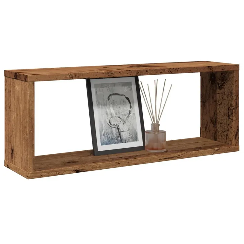 Würfel-Wandregale 2 Stk. Altholz-Optik 60x15x23 derivato del legno