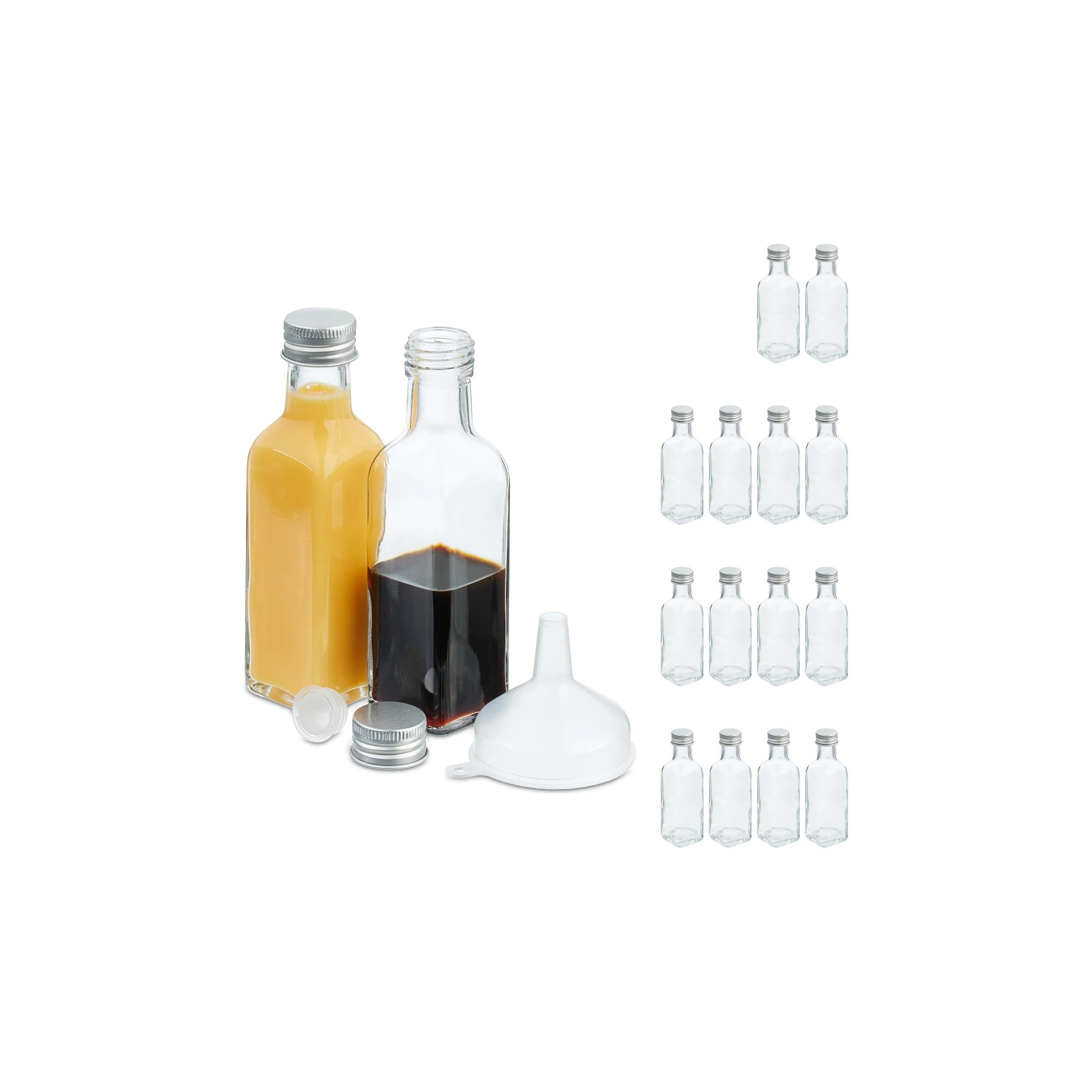 relaxdays Glasfläschchen 100 ml, 16 Stück