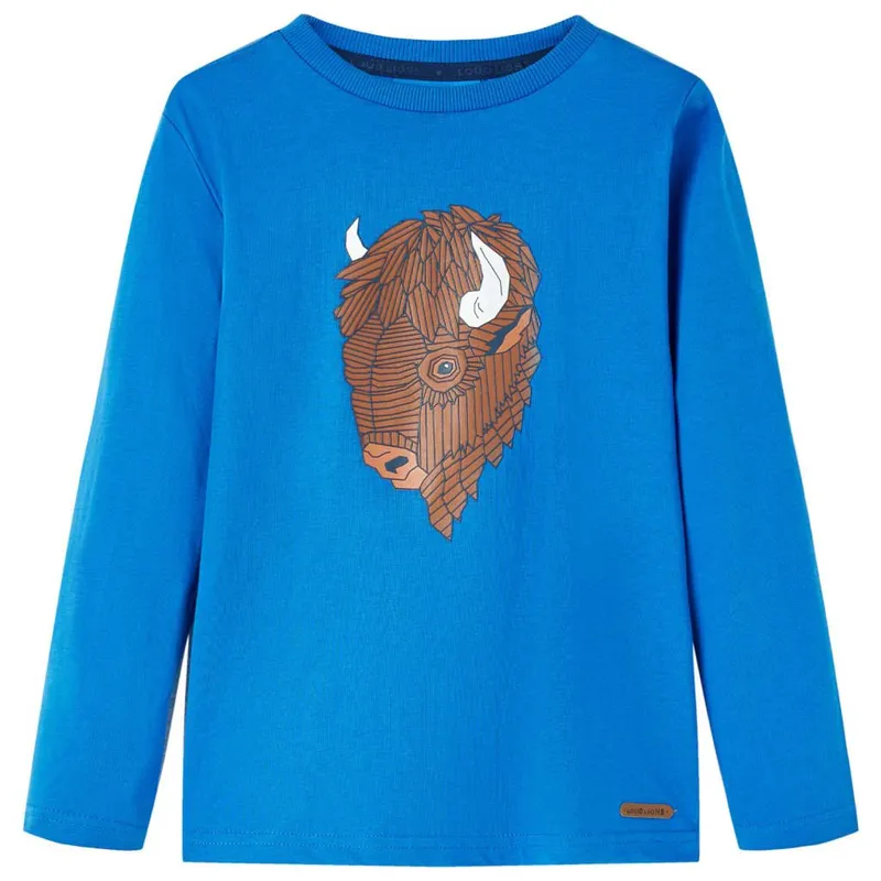 T-shirt enfants à manches longues bleu cobalt 128