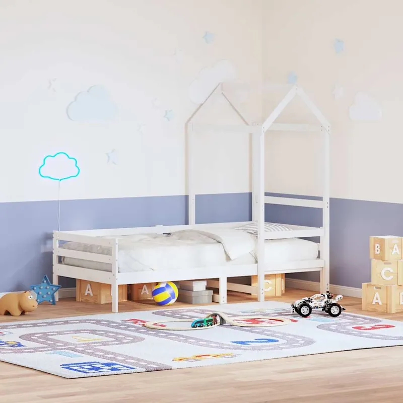 tetto per bambiniletto bianco 118x70x176,5 cm legno massiccio pino