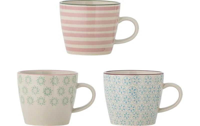 Bloomingville tazza caffè Patrizia 380 ml, 3 pezzi, multicolore