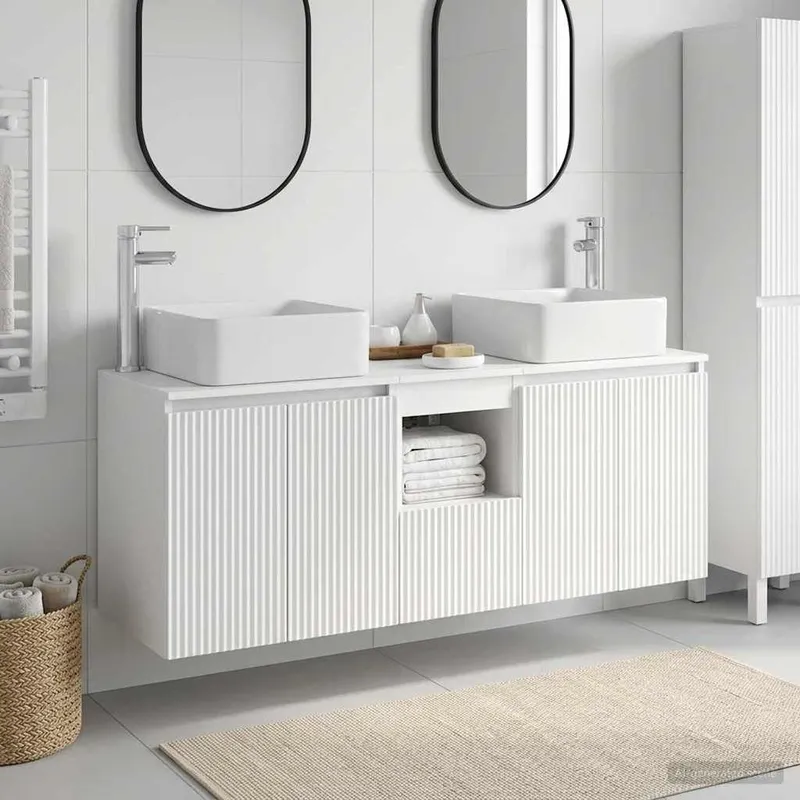 Badezimmerschrank-Set 3 stk. Weiß 49,5 x 41 x 63 cm