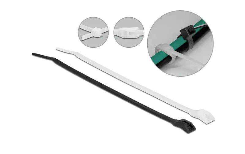 Delock Kabelbinder mit flachem Kopf Mehrfarbig 280 mm x 7.6 mm