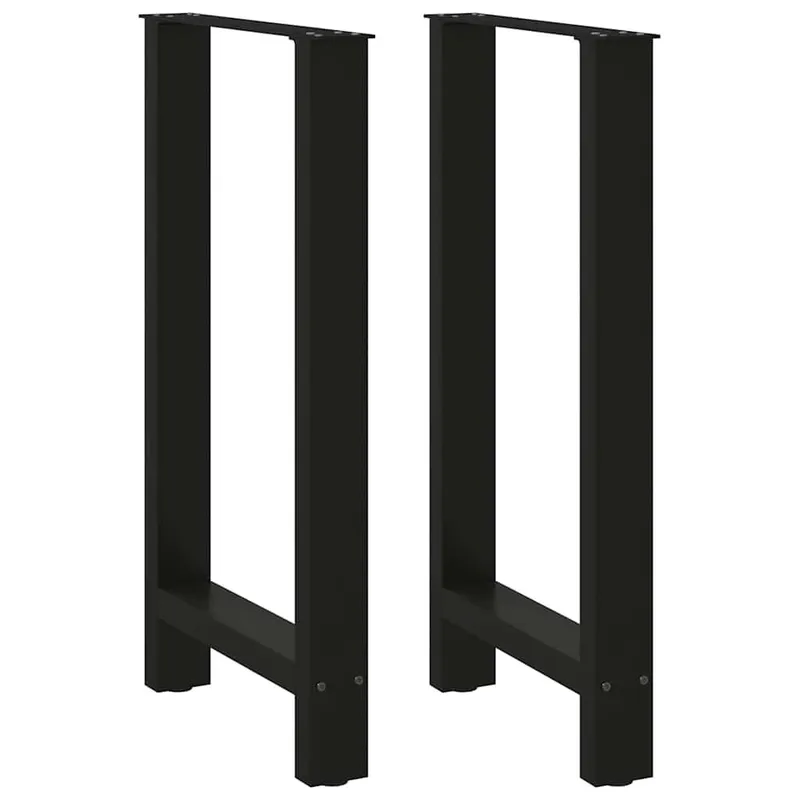 Bartischbeine Schwarz 2 Stk. 40x(90-91) cm Stahl