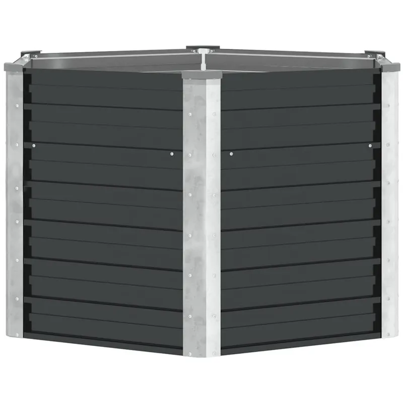 Garten-Hochbeet Anthrazit 129 x 129 x 77 cm Verzinkter Stahl