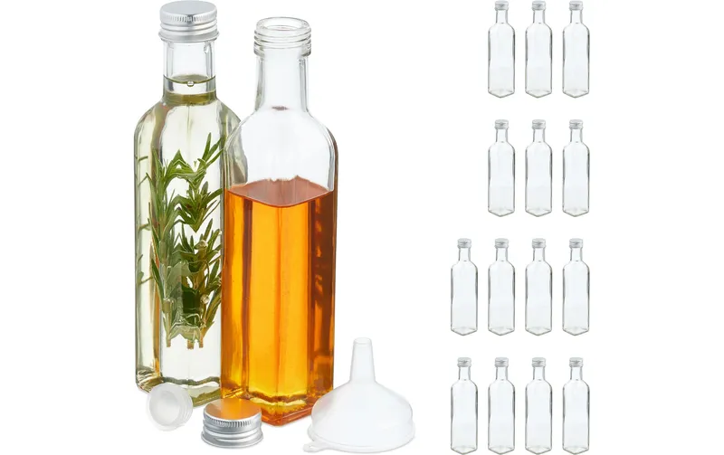 relaxdays Einmachflasche 250 ml, 16 pièces
