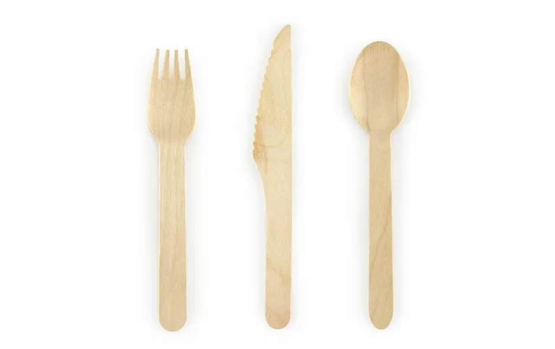 Partydeco Einweg-Besteckset Woodland 18 Stück Braun