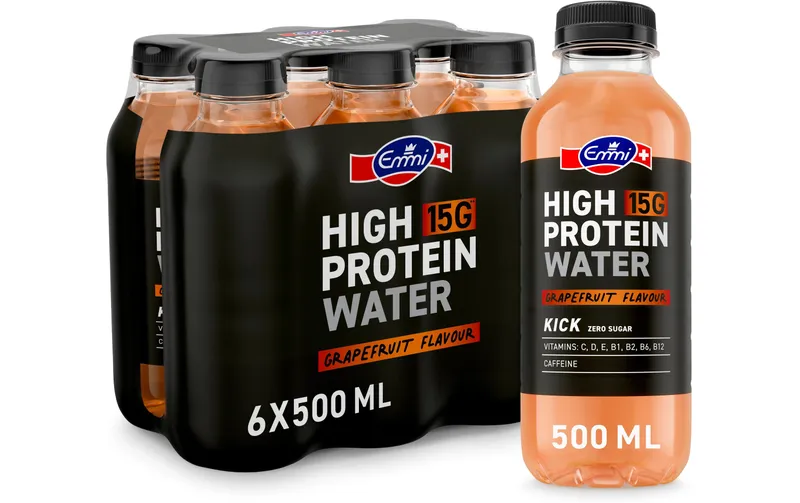 Emmi HIGH PROTEIN WATER Grapefruit 6 x 500 ml
