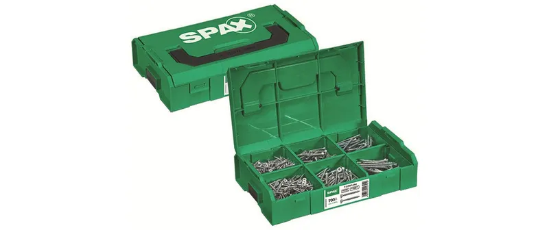 Spax Montagekoffer klein, L-Boxx con 700 Spanplattenschrauben